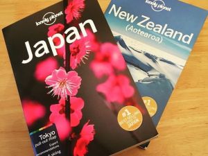 a Japan and New Zealand Lonely Planet.
